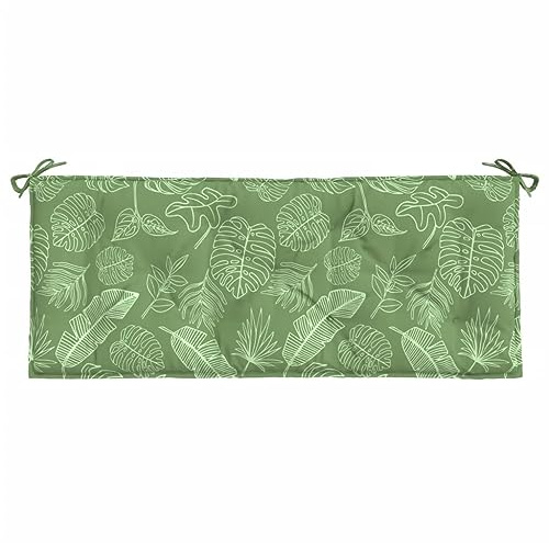 Tidyard Gartenbank Auflage, Bankauflage Sitzkissen Outdoor, Polsterauflage Auflage für Gartenbank, Bankpolster Bankkissen, Blattmuster 120x50x7 cm Stoff