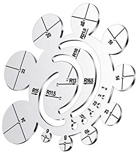 Seprendi Runde Leder Schneidwerkzeuge Metall Ecke Schneiden Lineal Kreis für DIY Lederwaren Arbeiten Zeichnen Leder Projekte B