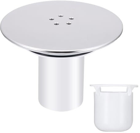 XiangSKY Shower Drain Cover Shower Drain Cover Replacement, Chrome Shower Trap Cover, Cover for Shower Drain Outlet, Shower Plughole Cover 90mm / 115mm, 232DBY-4465907-00108