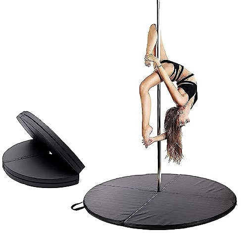 Runde, faltbare, tragbare Pole-Dance-Crash-Matte, Yoga-Übung, Sicherheits-Tanzkissen, Stahlrohr-Fallschutzpolsterung für hervorragende Haltbarkeit