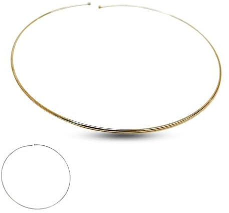 MAJALE - Drahthalsreif aus Edelstahl | Feines, starres Choker Halskette (golden)