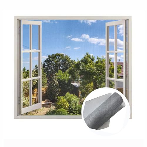 Rouleau Moustiquaire Fibre De Verre 1.5x29.5m Filet Moustiquaire Anti-insectes Découpable Lavable Tissu Moustiquaire Au Mètre Pour Porte Rideaux Fenetres －Gris