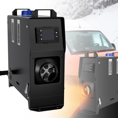 Froadp 12V Diesel Standheizung 8KW Dieselheizung Vertikal Luftheizung Air Lufterhitzer Kraftstoffheizung Heizöfen für Wohnmobile Auto PKW LKW, Schwarz