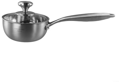 Zilimontt Pentola per zuppa in acciaio inox con coperchio in vetro temperato, pentola in acciaio inox resistente a induzione, pentola per zuppa pesante, per cuocere carne e verdure (16)