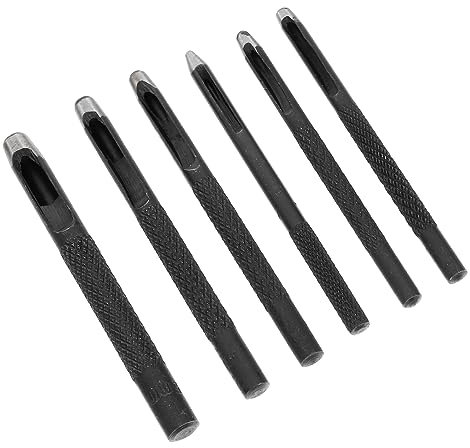 Housoutil 6stücke Gürtel-hohlstanzer Aus Kohlenstoffstahl Leder Handwerk Werkzeuge Diy-lederstanzer Hohlstanzwerkzeug Für Leder Gürtellochzange Für Lederarbeiten Modellbau Und Heimwerker