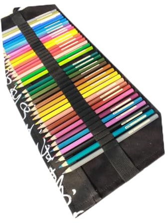 STOBOK Handgefertigte Baumwoll-leinwand Stifterolle Mit Elastischen Fächern Tragbarer Federmäppchen Organizer Zum Aufrollen Für Buntstifte Pinsel Marker Leicht Und Praktisch Für Künstler