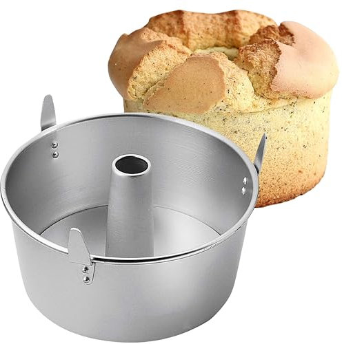 TSJESMIC - Stampo Chiffon Cake, Tortiera Alta 12 cm, ANTIADERENTE, Stampo Chiffon Cake 26 cm Largo e Apribile, Per Ciambellone E Dolci Americani, Teglie Torta Da Forno In Alluminio 99,5 Per Alimenti