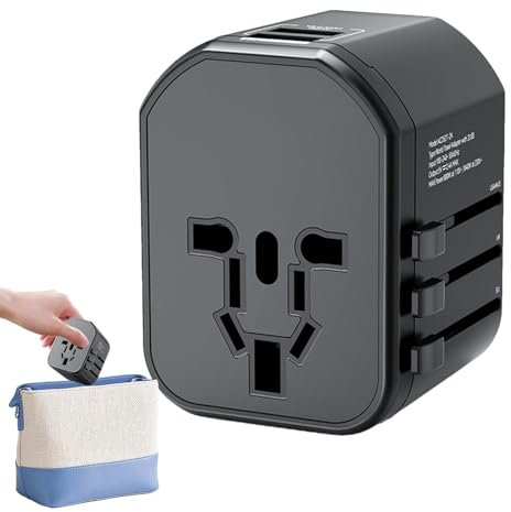 Adaptadores del Reino para viajes, adaptador de viaje con enchufe internacional | Gadgets de viaje con adaptador internacional,Cargador internacional mundial, múltiples puertos de carga USB para nómad
