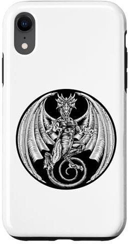 Motif dragon rétro vintage gravé sur bois Coque pour iPhone XR