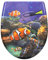 eSituro Toilet Seat, Soft Close O-Shape Loo Seat with Quick Release Function, 360° Adjustable Stainless Steel Hinges, Duroplast Top Mounting Toilet Lid, Clown Fish Printing