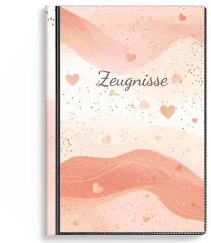 SKYDUE Certifikatmapp A4 med 30 fodral – certifikatmapp, mapp med transparenta fodral, dokumentmapp för certifikat, certifikat och certifikat (ljusrosa)