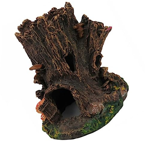 FONDOTIN Aquarium Deko Baumstumpf Aus Harz Für Aquarien Landschaft Ornament Fisch Lebensraum Decor Zubehör