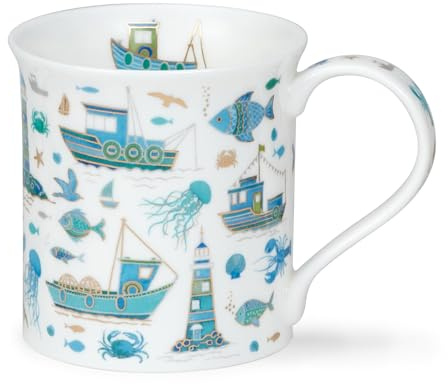 Dunoon Bute Gold Coast Mug en porcelaine fine Motif bateau 0,3 l
