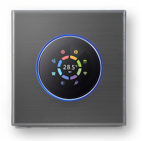 MelkiSmart Wi-Fi Termostato - Serie 7000 Termostato con Pantalla Táctil Programable para Calefacción o Aire Acondicionado - Control Remoto Desde Teléfono Móvil Compatible con Google Home,Alexa,Apple