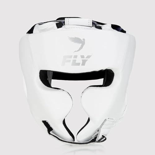 Fly Sportiva Premium Attrezzatura da boxe e arti marziali | Caschetto imbottito per la testa | Phantom 2.0 (bianco, L)