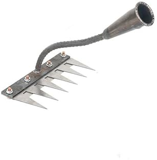 Multifunktionales Gartenwerkzeug Gartenhacke, Unkrautstecher, Rechen, Grabegabel & Rasenlüfter aus Stahl für Jäten, Lockern, Säen 5-Zinken-Rechen (ohne Stiel) (6-Zahn-Schraubenharke)