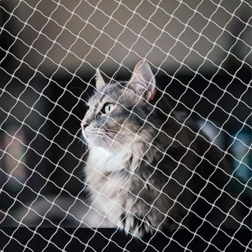 CVASNF Katzennetz für Balkon, 3x10m Vogelschutznetz Ohne Bohren Transparent Taubennetz Balkon Katzenschutznetz Balkonnetz für Katzen zur Sicherung von Terrassen Fenstern Zäunen und Türen