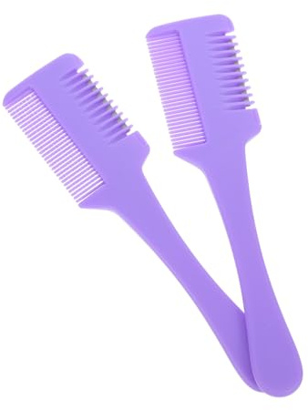 POPETPOP 2pièces Peigne De Coupe De Cheveux Double Tranchant Rasoir Ciseaux De Coiffure Tondeuse à Pointes Fourchues Pour Barbier Peigne De Coupe De Cheveux Outil De Coiffure Pour