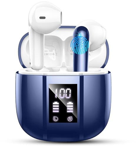Wireless Earbuds, Bluetooth 5.3 Headphones in Ear with Noise Cancelling Mic, Bluetooth Headphones 48H Playtime, Mini Ear Buds HiFi Stereo, 4 ENC Wireless headphones LED Display, IP7 Waterproof, USB-C