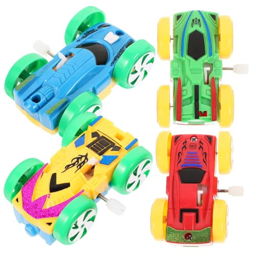 Gatuida 4 Piezas Juguete De Cuerda Coche De Juguete De Dibujos Animados De Cuerda Novedoso