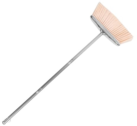 Anneome Heavy-duty Long Handle Stainless Steel Cleaning Broom with Thick Soft Bristles for Home Kitchen Office and Industrial Floor Sweeping and Easy to Assemble