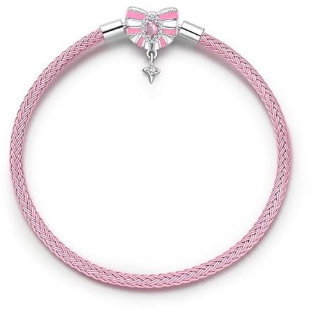 LMLMECREA 925 Sterling Silber Charm Armband Kompatibel mit Charms Anhänger | Charm Armband mit Verschluss,Schlangenkettchen,Lederarmband,Armreif,Länge 17-21cm,Bettelarmband für Damen,LMLMECREA Schmuck
