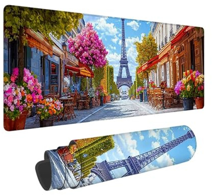 Tappetino per Mouse XXL 1600 x 800 x 3mm Tappetino Mouse Gaming Grande, Mousepad con Base in Gomma Antiscivolo, Tappeto per Tavolo da Gaming per Mouse e Tastiera, Accessori PC (Tigre Bianca) V-17