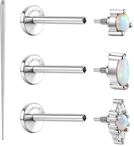 SLLAISS 3Pcs G23 Titan Helix Piercing Tragus Piercing Hypoallergen