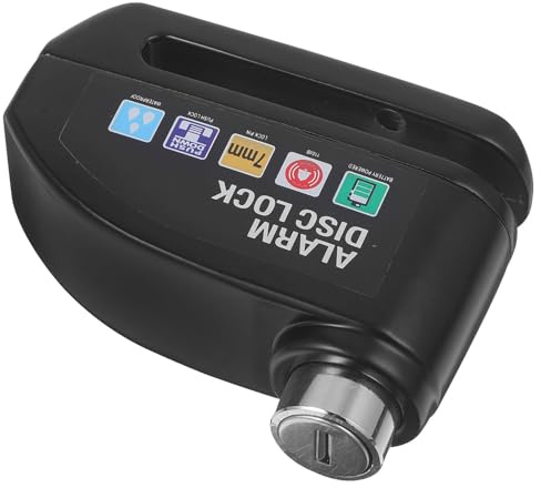 TOGEVAL Candado de Disco Alarma para Motocicleta y Bicicleta Bloqueo Antirrobo Reforzado Compatible Freno de Disco Color Negro Seguridad para Motos Todoterreno y Bicicletas de Montaña