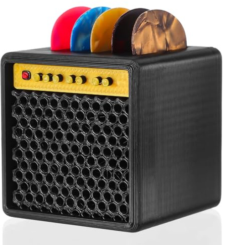 HJZHII Guitar Pick Display Holder Box, Amplifier Speaker Style Paddle Storage Box for Bass Ukulele Guitar Players Music Enthusiasts