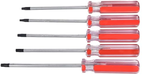 EaseSunny Set di 5 cacciaviti Torx T15/T20/T25/T27/T30 con punte in acciaio al cromo vanadio e manici in PVC per riparazione