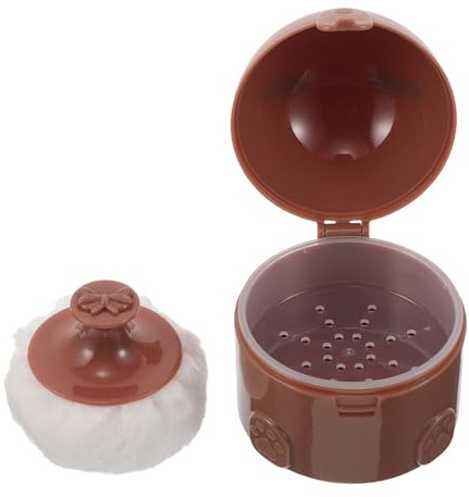 Generic Bärbart Puderfodral med Puff Kompakt och Återfyllbar för Kroppspuder och Löst Puder för Resor och Dagligt Bruk för Vuxna och Bebisar