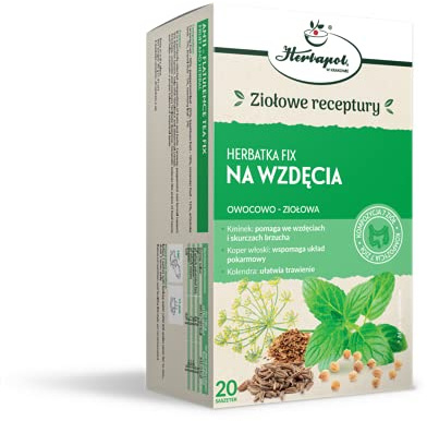 Herbal Tea For Bloating Relief – Fruit & Herb Blend with Caraway, Fennel & Mint – 20 Tea Bags – Supports Digestion, Reduces Gas & Stomach Discomfort – 7-Herb Digestive Tea