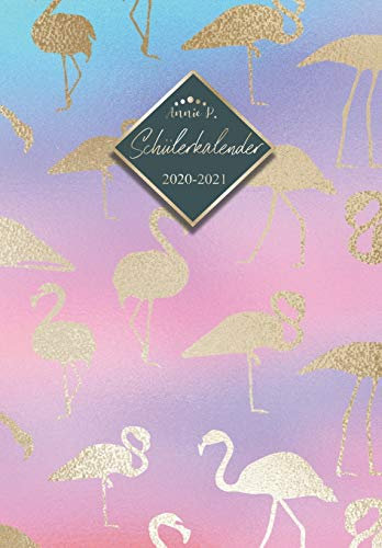 Schülerkalender 2020 / 2021: Schulplaner von August 2020 bis Juli 2021 / Praktischer Schülertimer zum notieren, planen und organisieren aller ... das Schuljahr 20/21 Motiv Regenbogen Flamingo