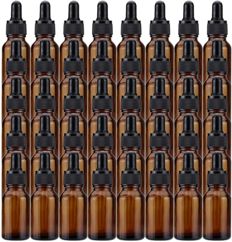 Lawei 40 Stück Pipettenflasche Braunglas 15ml Tropfflasche mit Glaspipette Braunglasflasche Apothekerflasche für Essential Öle Parfum Extrakte Liquid Dyes