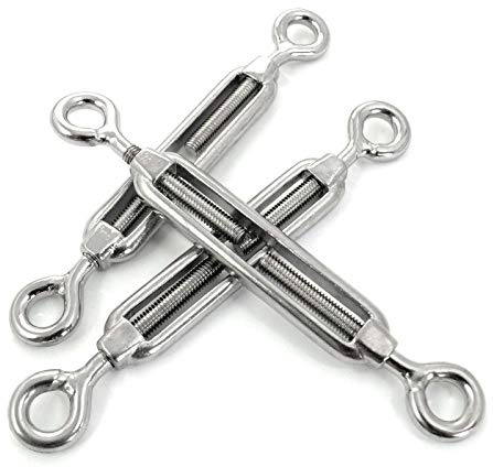 5 stück Spannschloss M6 Öse/Öse – Edelstahl AISI 316, V4A 1.4401 – Seilspanner für Drahtseil Spanner Stahlseil Draht zubehör für Seilwerk