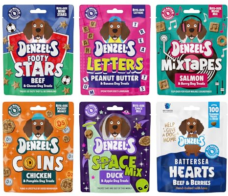 Denzel's Dog Training Treats Variety Box - Grain Free Natural Dog Treats - Soft Baked Dog Biscuits - 6 Pack