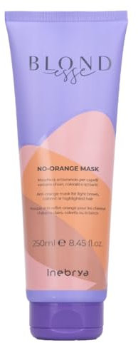 Inebrya | Blondesse - No Orange Maschera tonalizzante per capelli castano chiari, colorati o schiariti, neutralizza i riflessi arancio-rame indesiderati - 250 ML