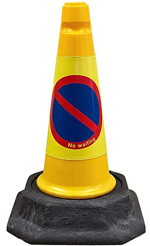 Street Solutions - No Waiting Road Traffic Cones 18 (460mm) Self Weighted Safety Cone - 100% Recycled PVC, Heavy Duty, Strong and Durable…