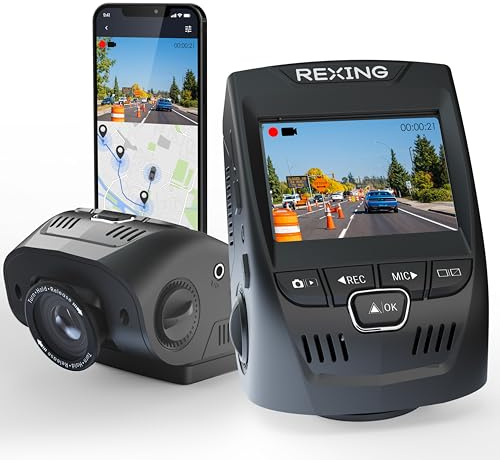 RexingUSA V1-4K Ultra HD GPS Dash Cam 2.4” LCD, Wi-Fi, 170° Wide Angle, G-Sensor, WDR, Loop Recording, Supercapacitor, Mobile App, CPL Filter, Supports 256GB