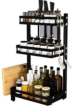 HUOLE Spülschrank Organizer Aufbewahrung, 3 Etagen Unter Waschbecken Regal, Küchen Spülschrankregal, Ausziehbares Küchenregal, Mehrzweck-Organizer für Küche/Bad34*21 * 61cm (drei Schichten)