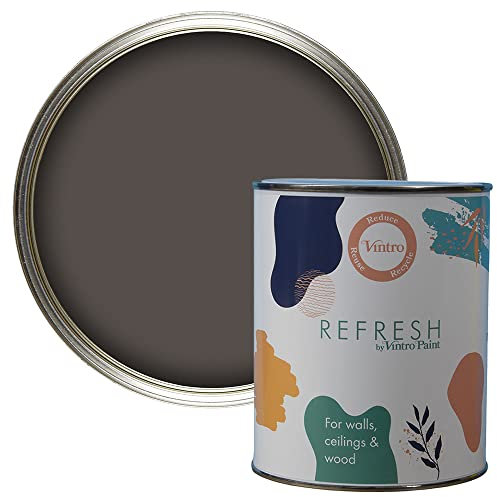 Vintro Paint Refresh Dark Grey Matt Finish for Furniture, Walls, or Wood, Interior Use -1 Litre (Charcoal Grey)