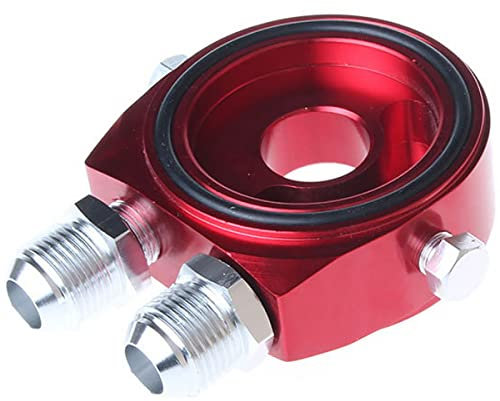Ölfilter-Sandwichplatte, AN10 Ölfilter-Werkzeuge, Universal-Ölfilter-Sandwichplatte, Plattenadapter-Set, Aluminium-Ölmesser-Filter, Sandwich-Adapter-Platten-Set (rot)