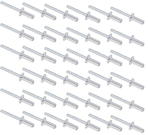 QUARKZMAN 0.24 x 0.63 Blindnieten x 50Stk Zugnieten Kern Dekoration Nagel Aluminum Nieten für Blatt Metall Kraftfahrzeuge [Silber Ton]