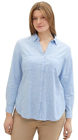 Tom Tailor Damen Plussize Hemdbluse mit Brusttaschen