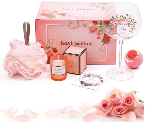 Luka Tech Unique 700ml Large Flower Gin Balloon Glass - Wine and Cocktail Glass for Mum, Birthday, Christmas, Mother's Day, Dad