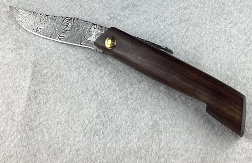 Gamsjaga Damasco GJ10 - Navaja de bolsillo (madera de nogal)