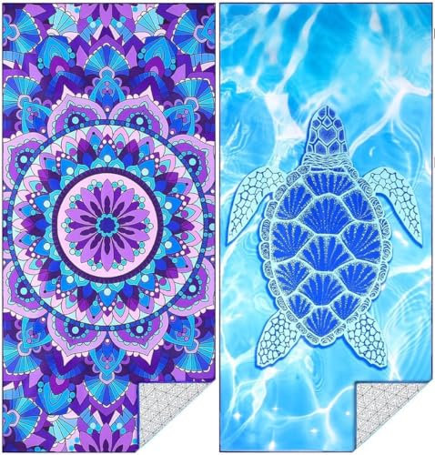 Strandtuch Microfaser Badetuch Groß 2 Set 180×80 cm Strand xxl Strandhandtuch Schnelltrocknend Zubehör Strandtücher Beach Towel Mikrofaser Schnelltrocknendes Strandlaken Strandzubehör Strandutensilien