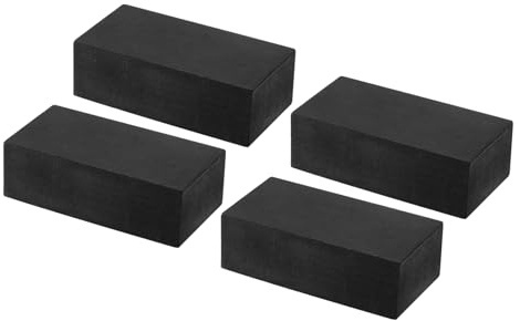 PATIKIL Rubber Anti-Vibration Pads, 4 Pcs Square Vibration Isolation Mats 4 x 2 x 1.2 for HVAC Air Conditioner Air Compressor Washer Dryer, Black