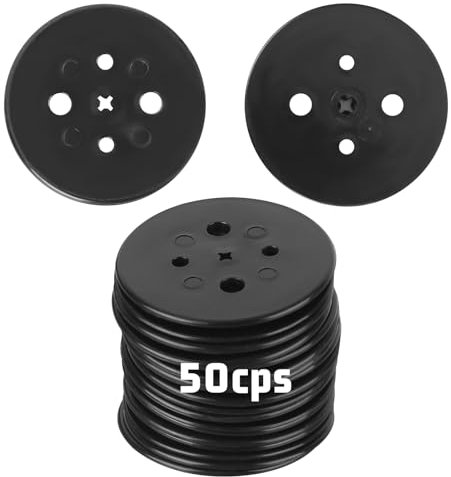 XCDMJ 50 pezzi di ancoraggio a terra in plastica nera per il fissaggio di foglie di pacciamatura, mollette da giardino, rondelle in plastica per il fissaggio di ancoraggi a terra per erbacce – per